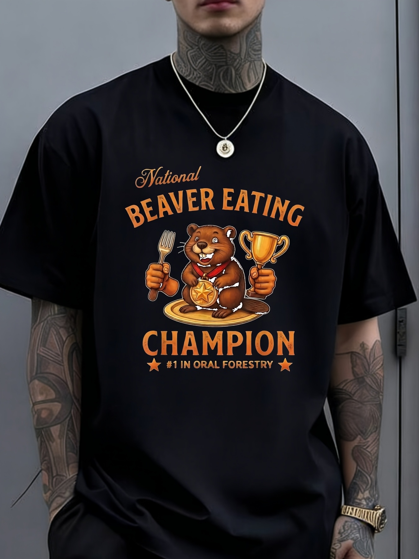 Street Style Fashion Quotes - National Beaver Eating Champion Funny Quote