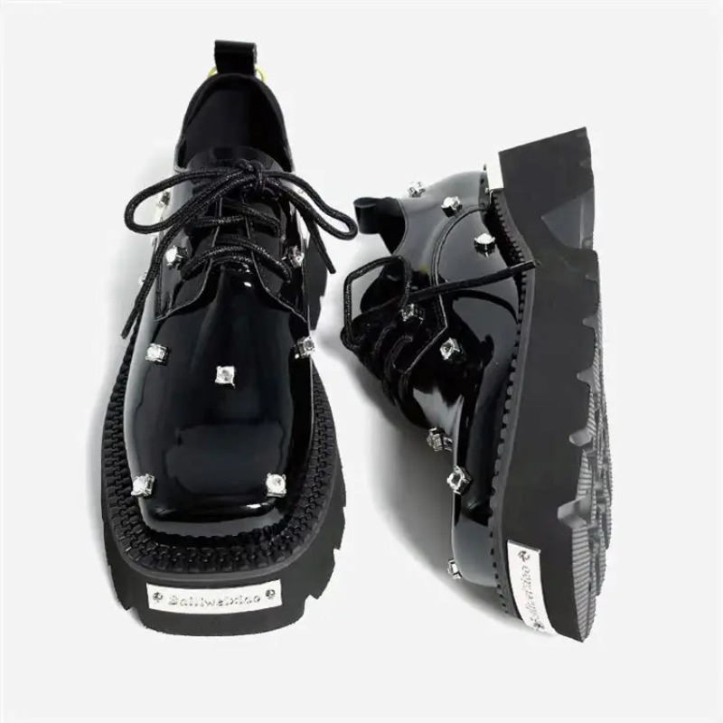 Chunky Sneaker Platform - Women Loafers Crystal Platform Chunky Mary