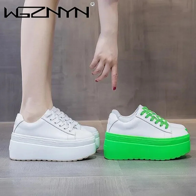 Chunky Sneaker Platform - Luxury Autumn Genuine Leather Women Casual