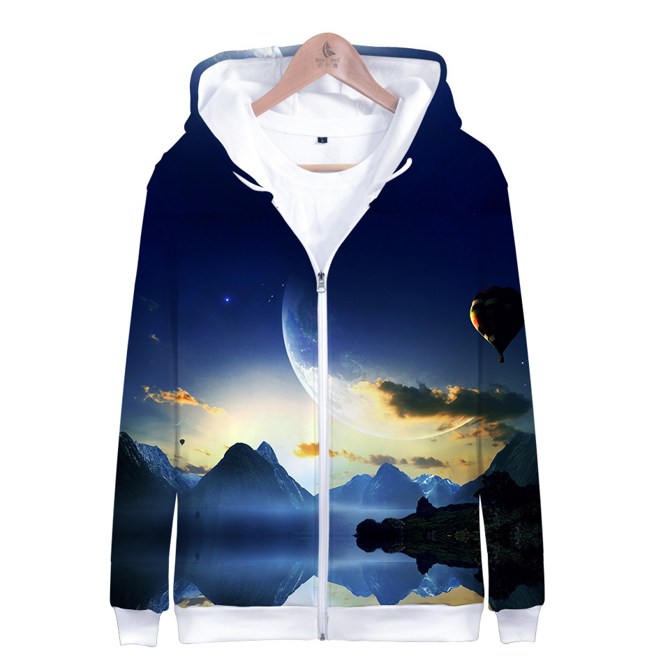 Coat Star Space Galaxy Hooded  - đánh giá và giá Street Fashion Zip Up Hoodie