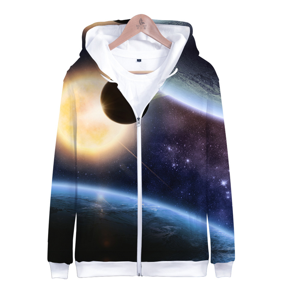 Coat Star Space Galaxy Hooded  - đánh giá và giá Street Fashion Zip Up Hoodie
