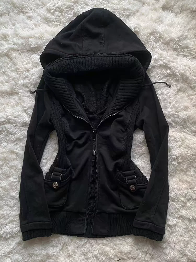 Black Fashion New Trend Women  - đánh giá và giá Street Fashion Zip Up Hoodie