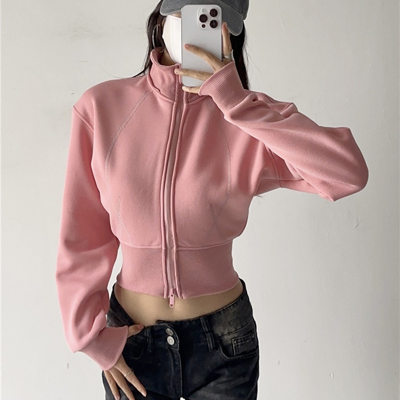 Women Crop Hoodie Sweatshirts  - đánh giá và giá Street Fashion Zip Up Hoodie