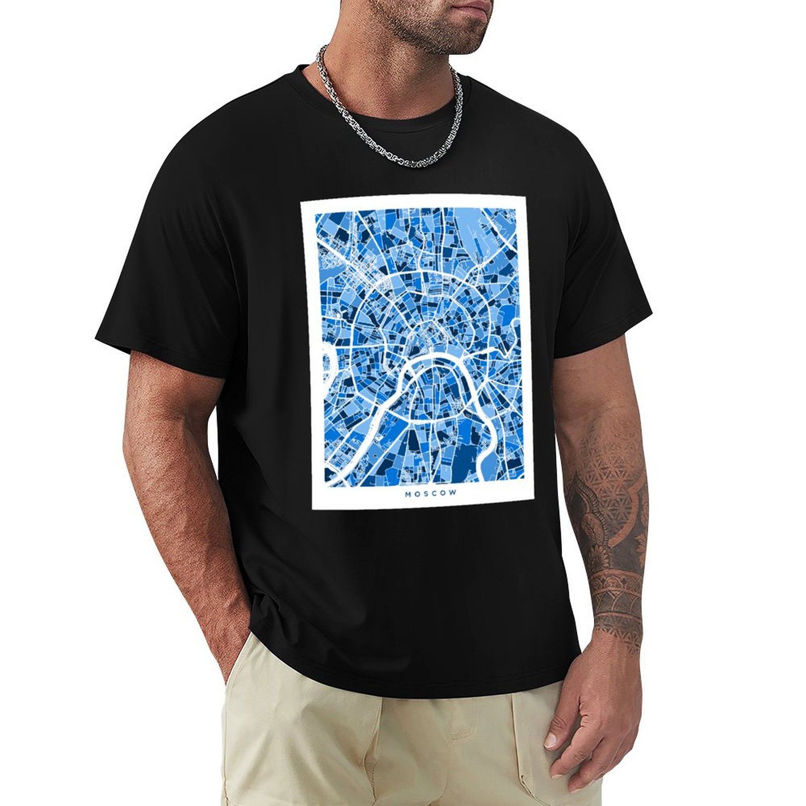 Moscow City Street Map T-Shirt - đánh giá và giá Street Fashion Moscow