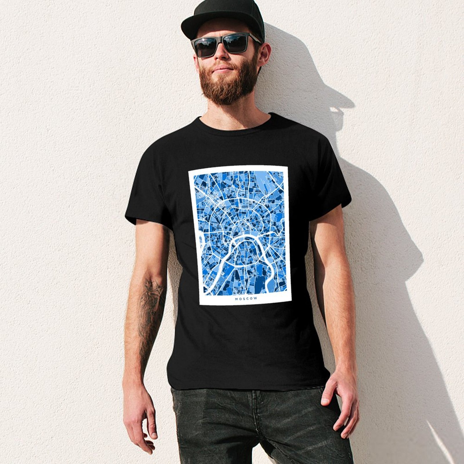 Moscow City Street Map T-Shirt - đánh giá và giá Street Fashion Moscow