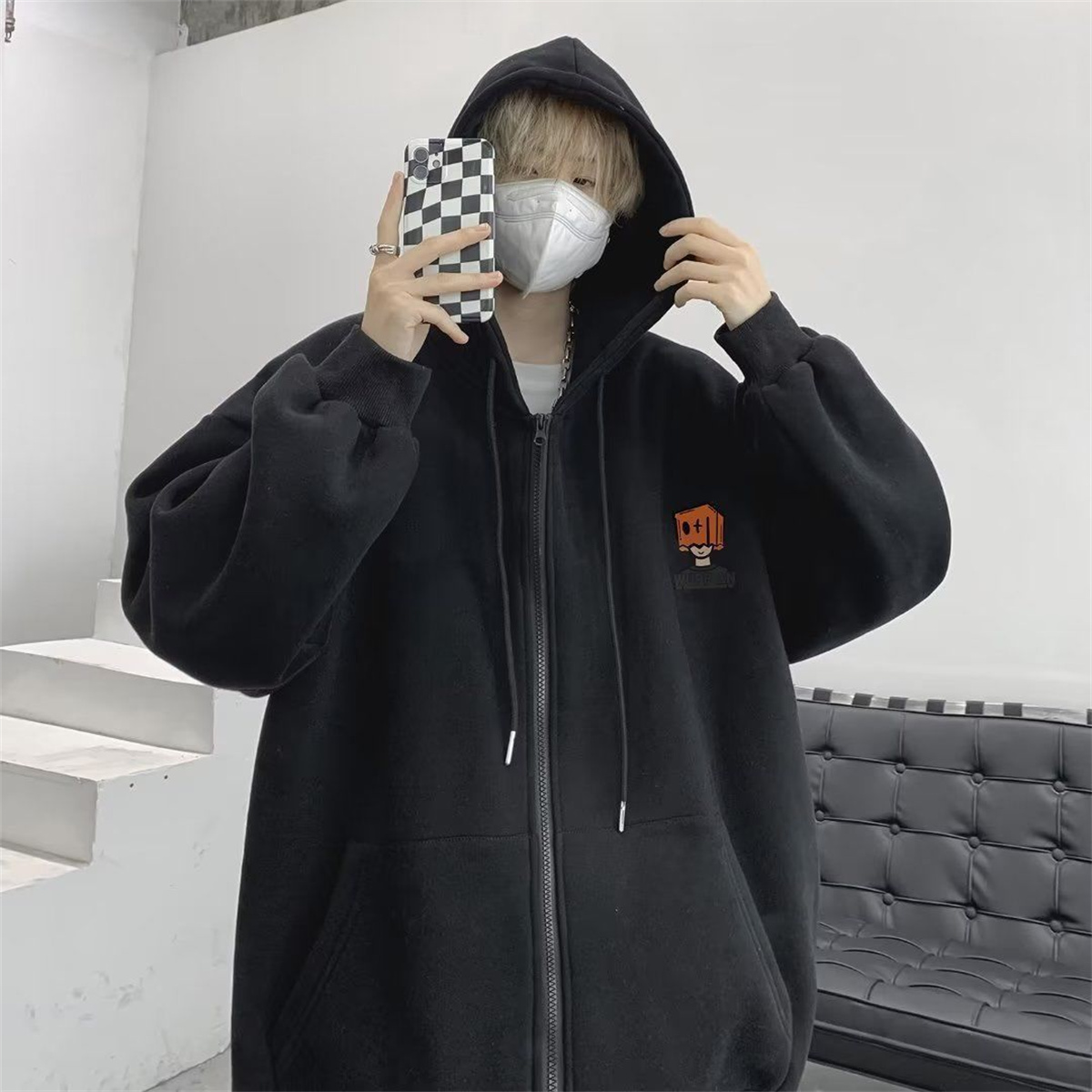 High Street Hoodie Men Solid C - đánh giá và giá Street Fashion Zip Up Hoodie