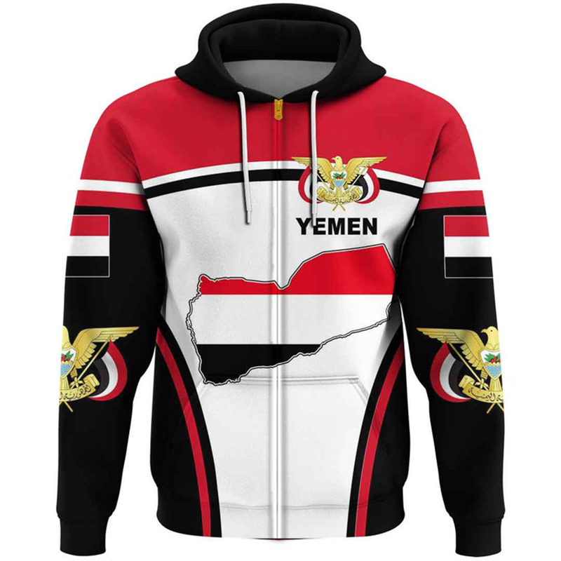 Vintage Men's Hoodie Yemen Fla - đánh giá và giá Street Fashion Zip Up Hoodie