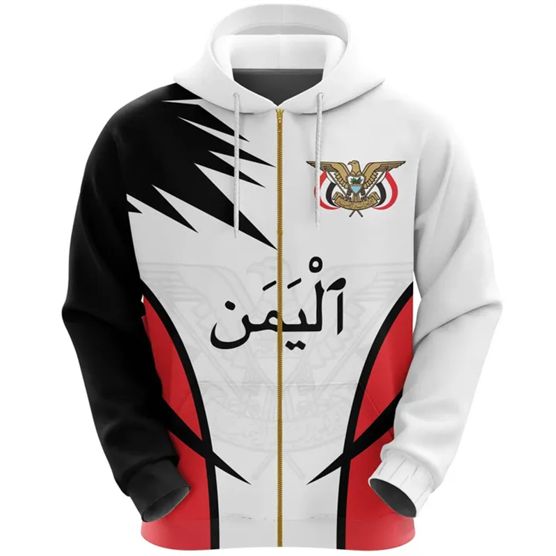 Vintage Men's Hoodie Yemen Fla - đánh giá và giá Street Fashion Zip Up Hoodie