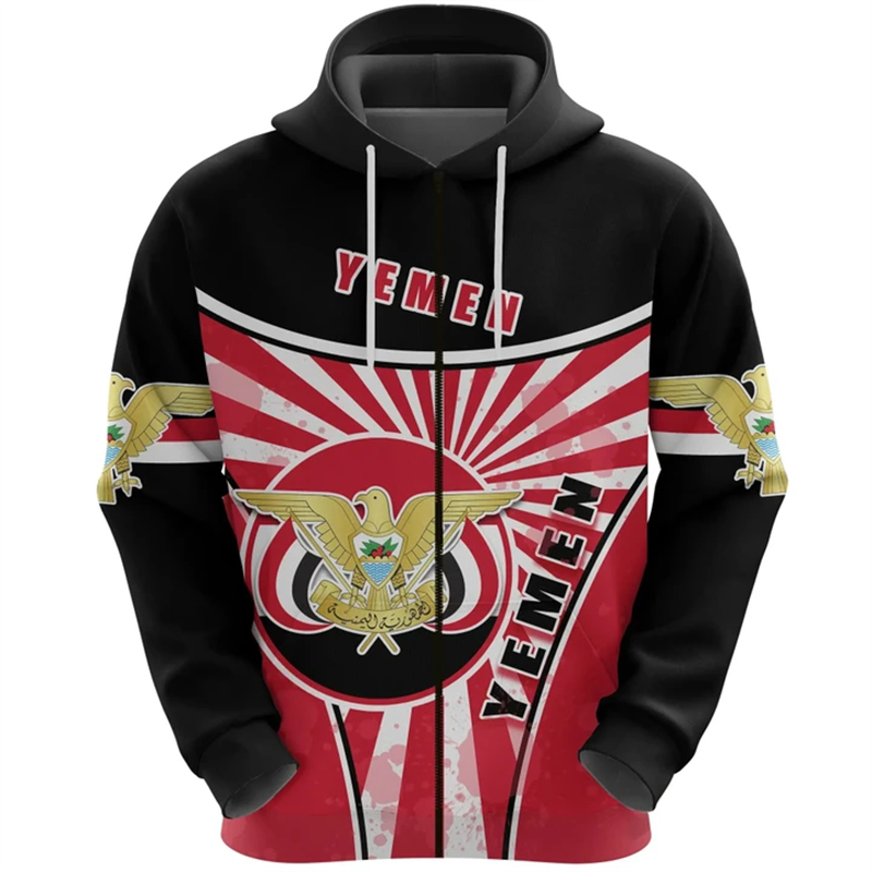 Vintage Men's Hoodie Yemen Fla - đánh giá và giá Street Fashion Zip Up Hoodie