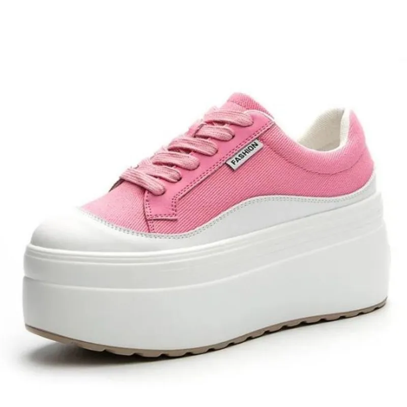 8cm New Canvas Genuine Leather - đánh giá và giá Street Fashion Ladies