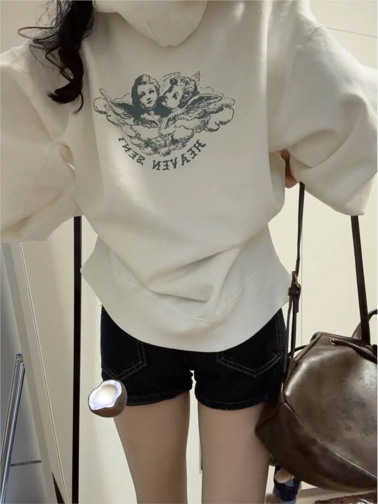White Vintage Zip-up Hoodies W - đánh giá và giá Street Fashion Zip Up Hoodie