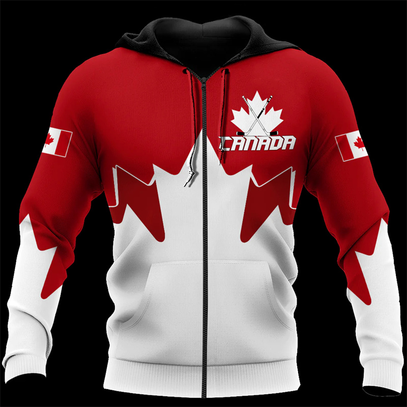 Canada 3d All Over Printed Map - đánh giá và giá Street Fashion Zip Up Hoodie