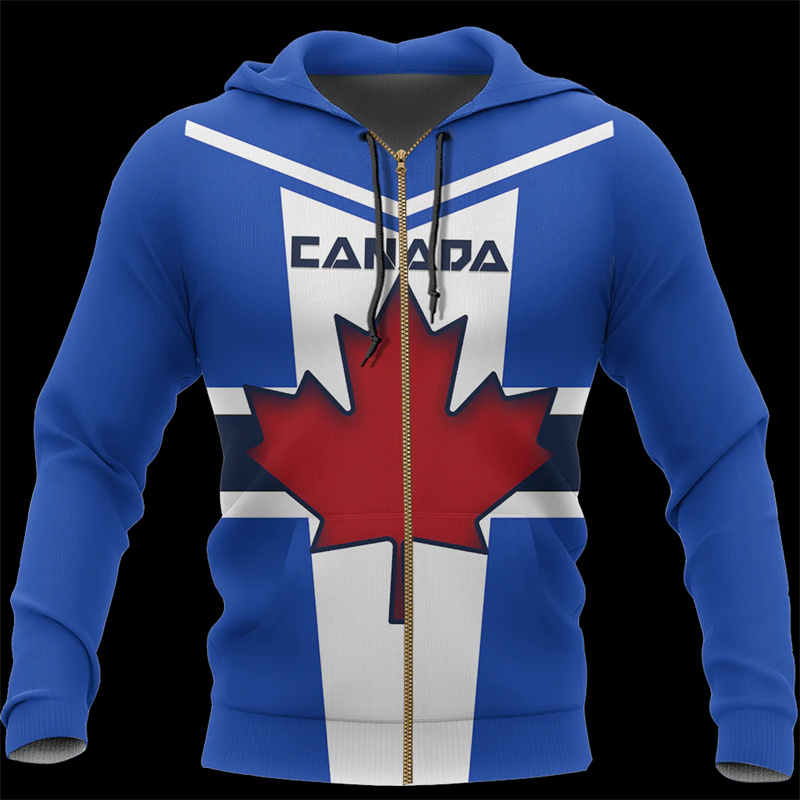 Canada 3d All Over Printed Map - đánh giá và giá Street Fashion Zip Up Hoodie