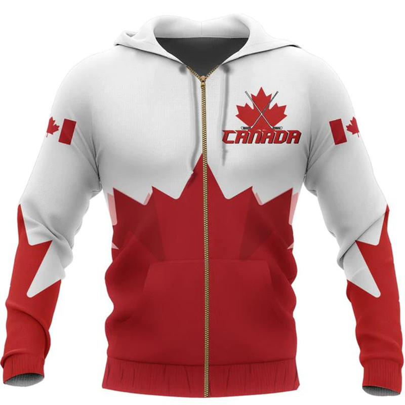 Canada 3d All Over Printed Map - đánh giá và giá Street Fashion Zip Up Hoodie