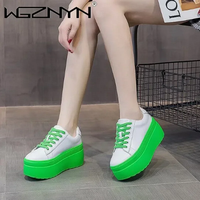 Luxury Autumn Genuine Leather  - đánh giá và giá Chunky Sneaker Platform