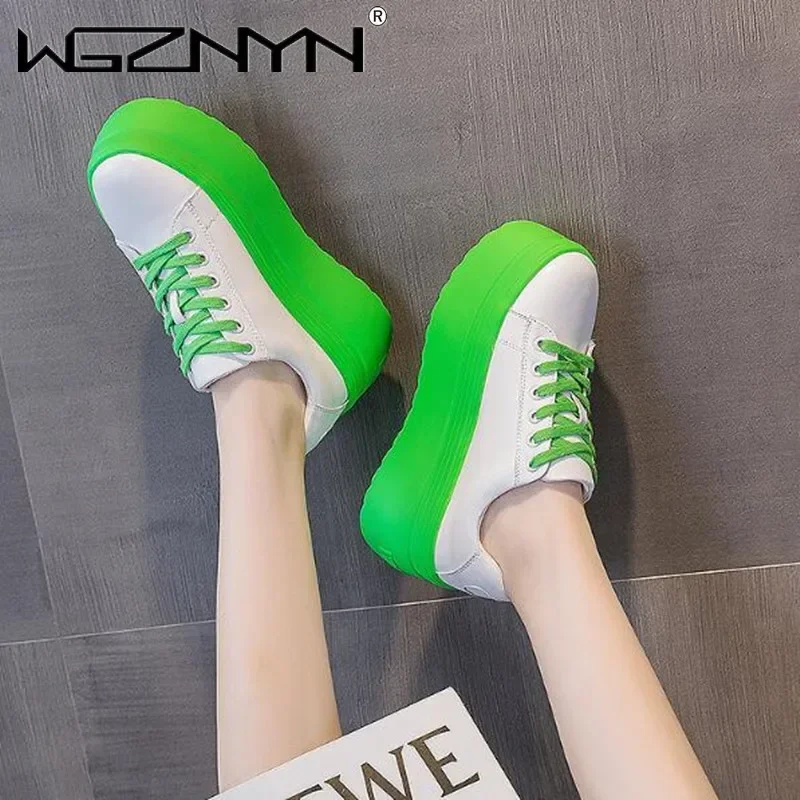 Luxury Autumn Genuine Leather  - đánh giá và giá Chunky Sneaker Platform
