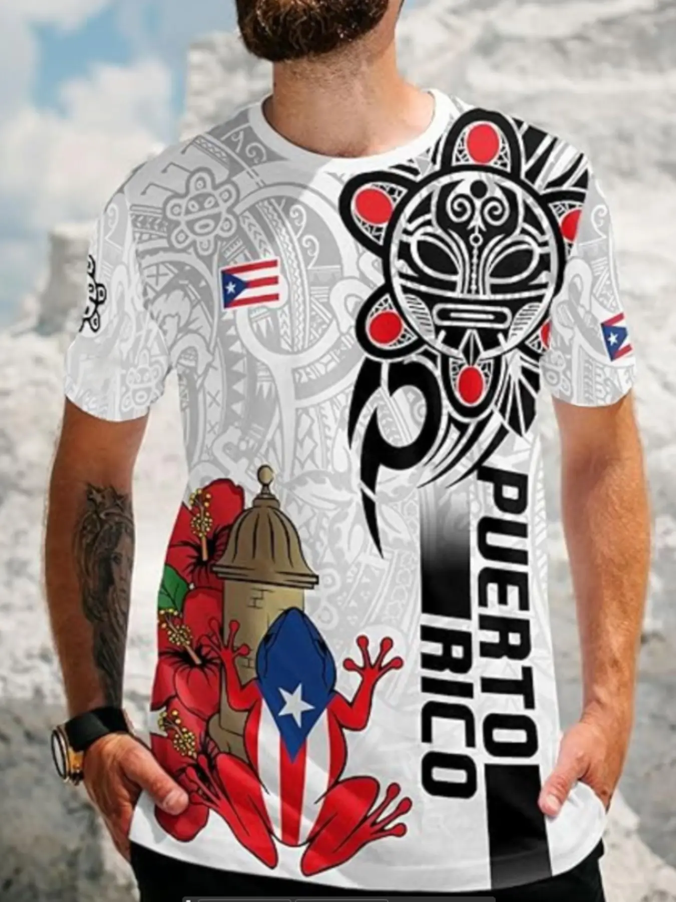 Men's Puerto Rican Pattern T-S - đánh giá và giá Street Fashion Culture